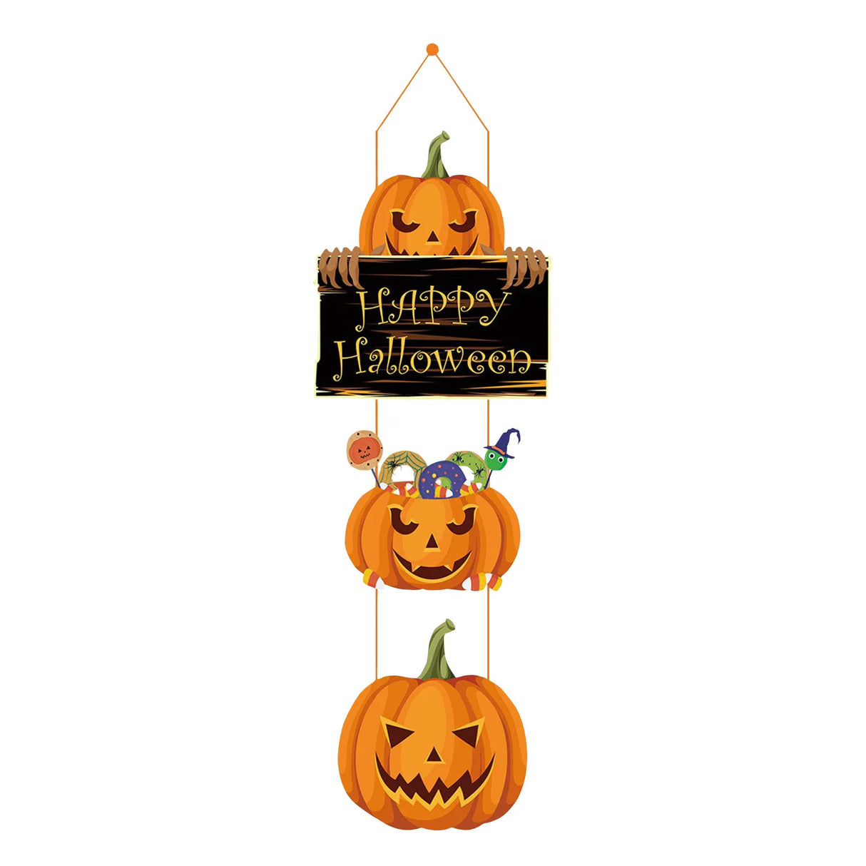 Hanging Scary Pumpkin for Porch