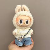 Ropa de bebé Labubu de 17 cm, conjunto de falda y caja ciega para muñecas Labubu, bonito juguete para vestir, regalo para festivales, regalo de cumpleaños, bonito regalo para fiestas.