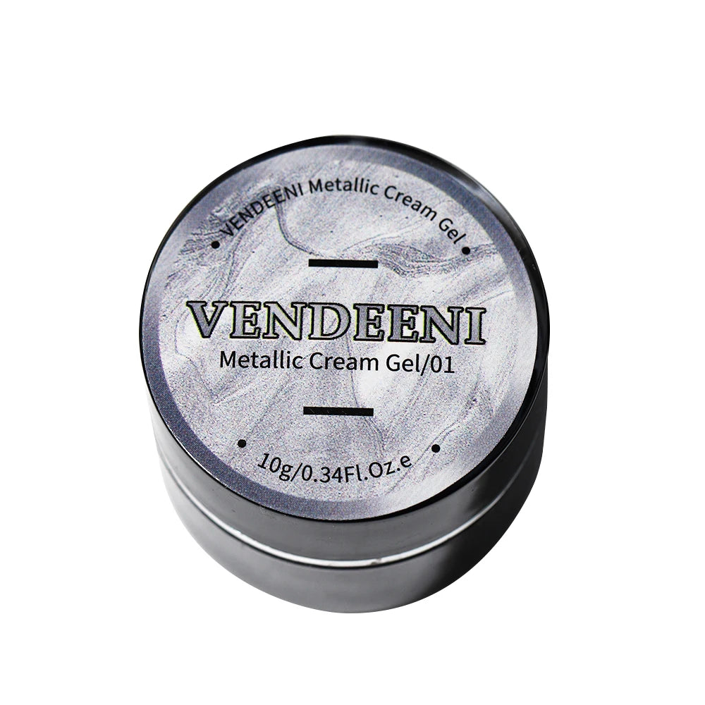 Vendeeni 6 Colors Cream Metal Gel Nail Polish Shiny Platinum UV Soak Off Gel Lacquer Painting Edge Line Gel Varnish For Nail Art