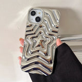 Bling Chromed Silver Gradient Five-pointed Star Phone Case