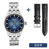 SEIKO Automatic AAA+ Men's Cocktail Style Multi-function Steel Strap Men's Business Commuter Gentleman Blue Mechanical Watch - Lootquake