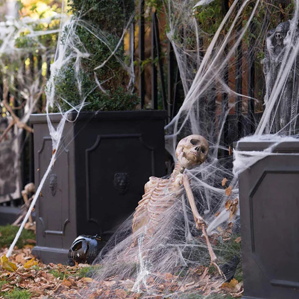 Halloween Decoration Spider Web,Artificial Spider Web,Stretchy Cobweb With Spider,Horror Gothic Haunted House Home Decor