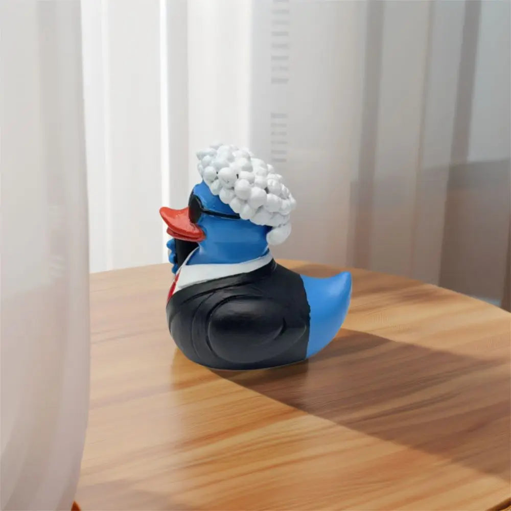 Estatua de pato de resina artesanal, adorno de dibujos animados, escultura creativa de animales, lindas miniaturas impermeables, figurita de gabinete