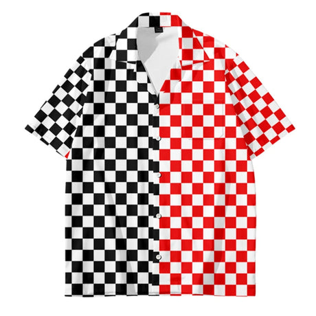 Mens Designer Clothes Black and White Dot Print Shirts Oversized Summer Travel Hawaii Beach Hawaiian Harajuku Camisa Masculino - Lootquake