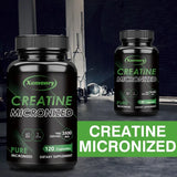 Creatine Monohydrate Capsules - Boosts Energy Levels, Builds Muscle Mass and Promotes Muscle Recovery - 120 Capsules