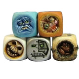Functional Halloween Decor:Demon Sieve Micro Landscape Ornaments Display Funny Face Resin Dice Game/Desk Ornament Monster Dice