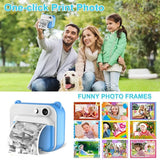 Cámara para niños con impresión instantánea, cámara de fotos digital, cámara de vídeo para niñas, regalo de cumpleaños para niños
