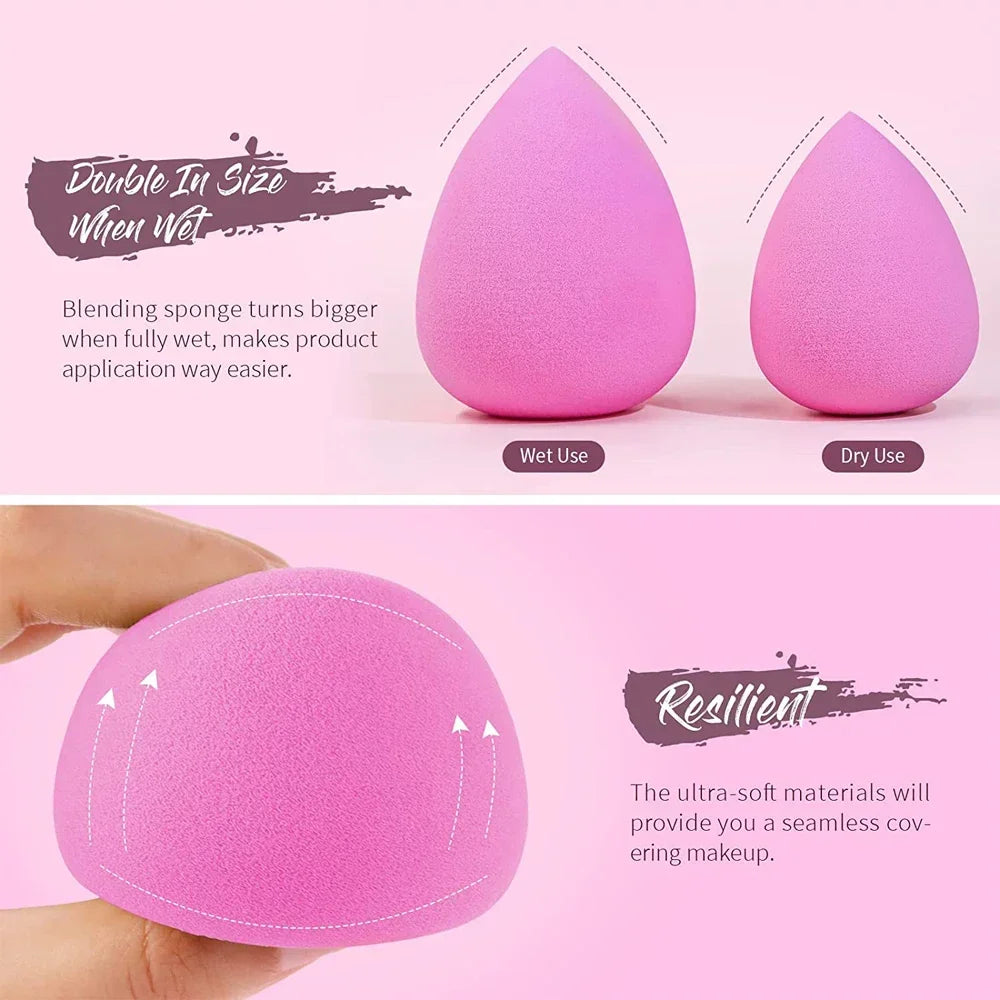 Lot de 6 mini éponges de maquillage pour poudre, houppette cosmétique, sèche et humide, anti-cernes, fond de teint liquide, accessoires de maquillage pour femmes