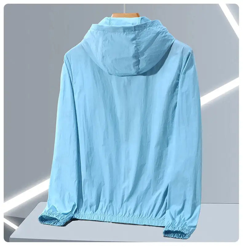 2023 Summer Men's Windbreaker Big Size Sun Protection Clothing Korean Style Ultra-thin Streetwear Zipper Hooded Jackets Man - Lootquake