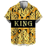 Camisetas hawaianas con estampado gráfico 3D completo, divertidas, con la reina y el rey, para hombre.