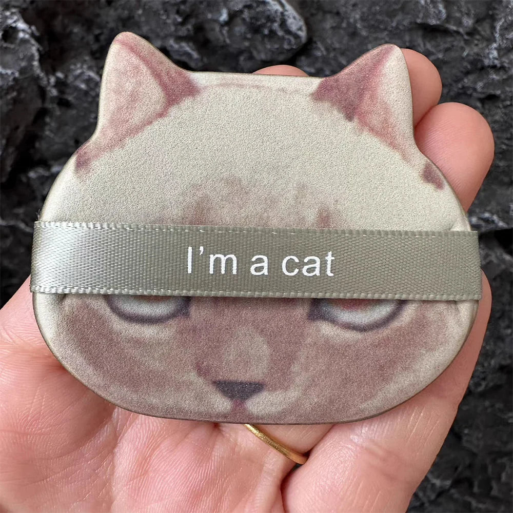 1/20 unidades de borlas de gato bonitas, base líquida, herramienta de maquillaje cosmético, corrector en polvo suave, belleza, borla de polvo de doble uso seca y húmeda