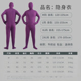 Halloween Costume for Adults & Kids Solid Black JumpSuit Invisible Man & Cat Character Men's Tight Invisibility Clothes