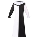 Clown Cosplay Costume Adult Dress Black White Dress With Collar Halloween Outfit
