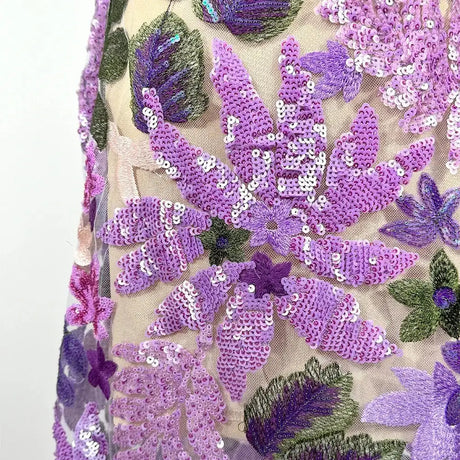2025 Summer New Bra Heavy Industry Sequins Split Long Dress Women's Elegant Celebrity Club Party Evening Dress Wholesa - Lootquake