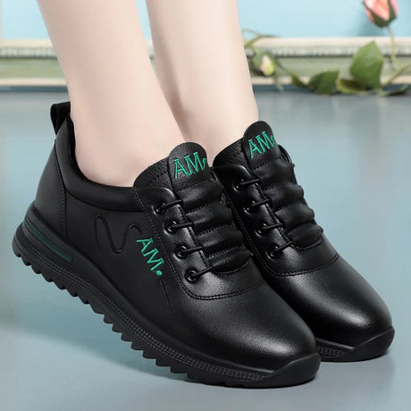 Little White Shoes Women's 2024 New Sports Casual Soft Single Shoes Spring Autumn Designer Sneakers    Middle-aged And Elderly - Lootquake