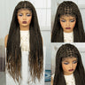 36" Burgundy Knotless Box Braids Wig | 9x6 Lace Front | Baby Hair
