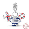 S925 Sterling Silver Princess Golf Hamster Camera Travel Three Piece Set Charms Beads 3mm DIY Fine Jewelry Making - Lootquake
