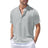 New Mens Henley Short Sleeve Casual Shirt Summer Cotton Shirts Beach Shirts Banded Collar Tshirts lightweight Shirts with Pocket - Lootquake