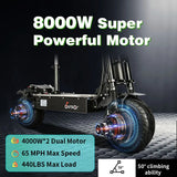 Trottinette électrique pliable X13 pouces 10 000 W, double moteur, batterie 72 V, 40 Ah, 60 V, 50 Ah, vitesse maximale 120 km/h, autonomie 120 km, écran LCD