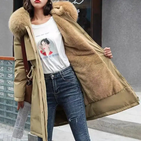 New In Coats & Jackets Women's Winter Padded Jacket Loose Casual Outerwears Fleece Hodded Windbreaker Elegant Office Lady's Coat - Lootquake