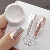 Moonlight Mirror Nail Powder Aurora Silver Glitter Metallic Effect UV Gel Polish for Manicure DIY Nail  Art Design Decoration