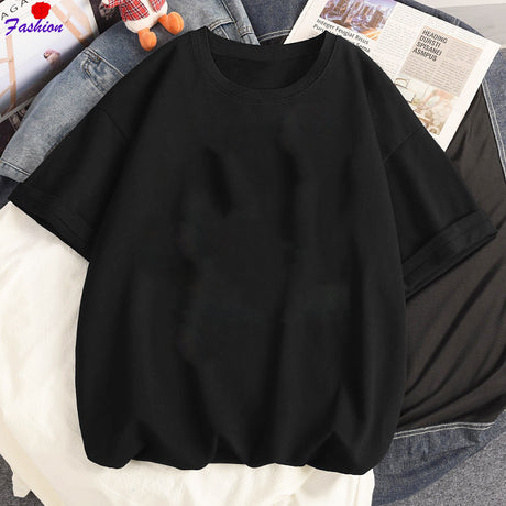Vintage Female T Shirt Short Sleeved T-shirt Oversized Harajuku Style Grunge Couple Clothes Fashion Women's Tee Y2k Top - Lootquake