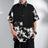 M-5XL Plus Size Mens Short Sleeve Shirt Chinese Traditional Tai Chi Kung Fu Mandarin Collar Frog-Button Clothes Summer Tops Man - Lootquake