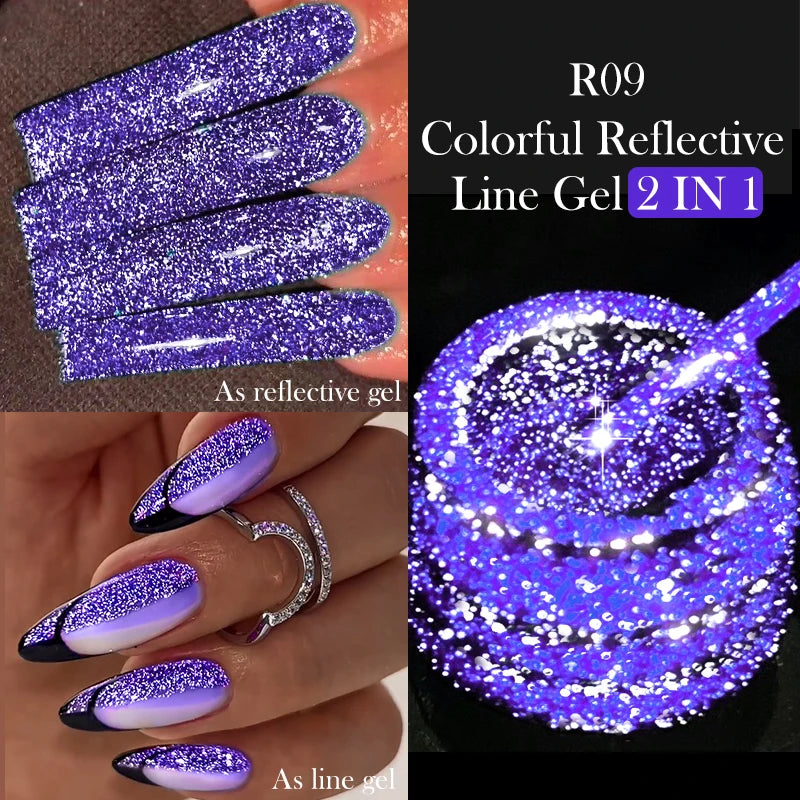LILYCUTE 5ml Liner Gel Nail Polish UV LED Nail Art Paint Gel Gorgeous Glitter French Effect Semi Permanent Nail Painting UV Gel