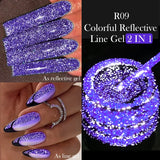 LILYCUTE 5ml Liner Gel Nail Polish UV LED Nail Art Paint Gel Gorgeous Glitter French Effect Semi Permanent Nail Painting UV Gel