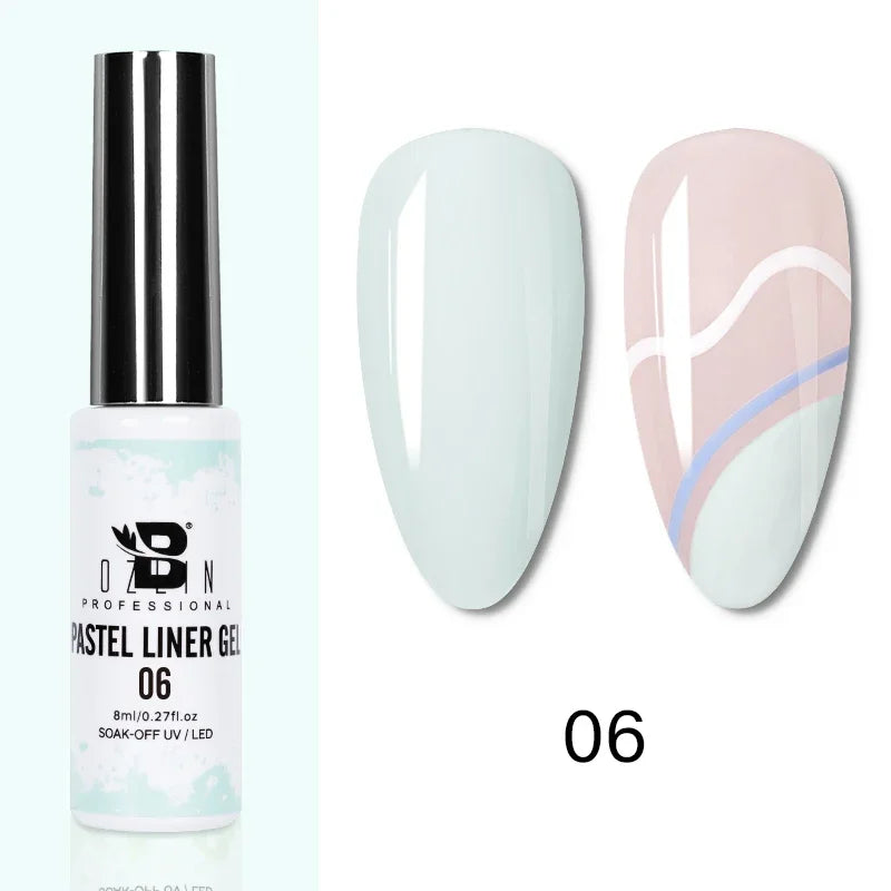 5ML Gold Silver Metallic Liner Paint Gel Polish Chrome Mirror Metal Effect Super Bright French UV LED Semi Permanent Nail Gel