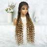 2024 KIMA Cornrow Water Wavy Braided Full Lace Wig with Baby Hair | Synthetic African Braid Lace Front Wig