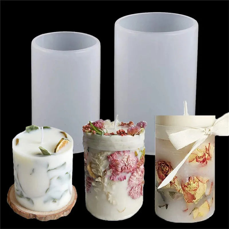 Molde de silicona para velas con forma de cilindro 3D, para hacer jabón, manualidades, regalos, yeso, resina, cera, decoración casera.