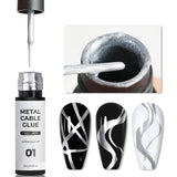 8ml Silver Mirror Metallic Nail Gels Polish UV Soak Off Paint Gel Polish Flower Drawing Gold Superbright Nails Lacquer UV Gel #*