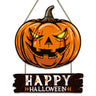 Party Decor Wooden Halloween Pumpkin Door Sign Funny Cute Pumpkin Hanger Wreath Cartoon Creative Door Hanging Pendant Kids