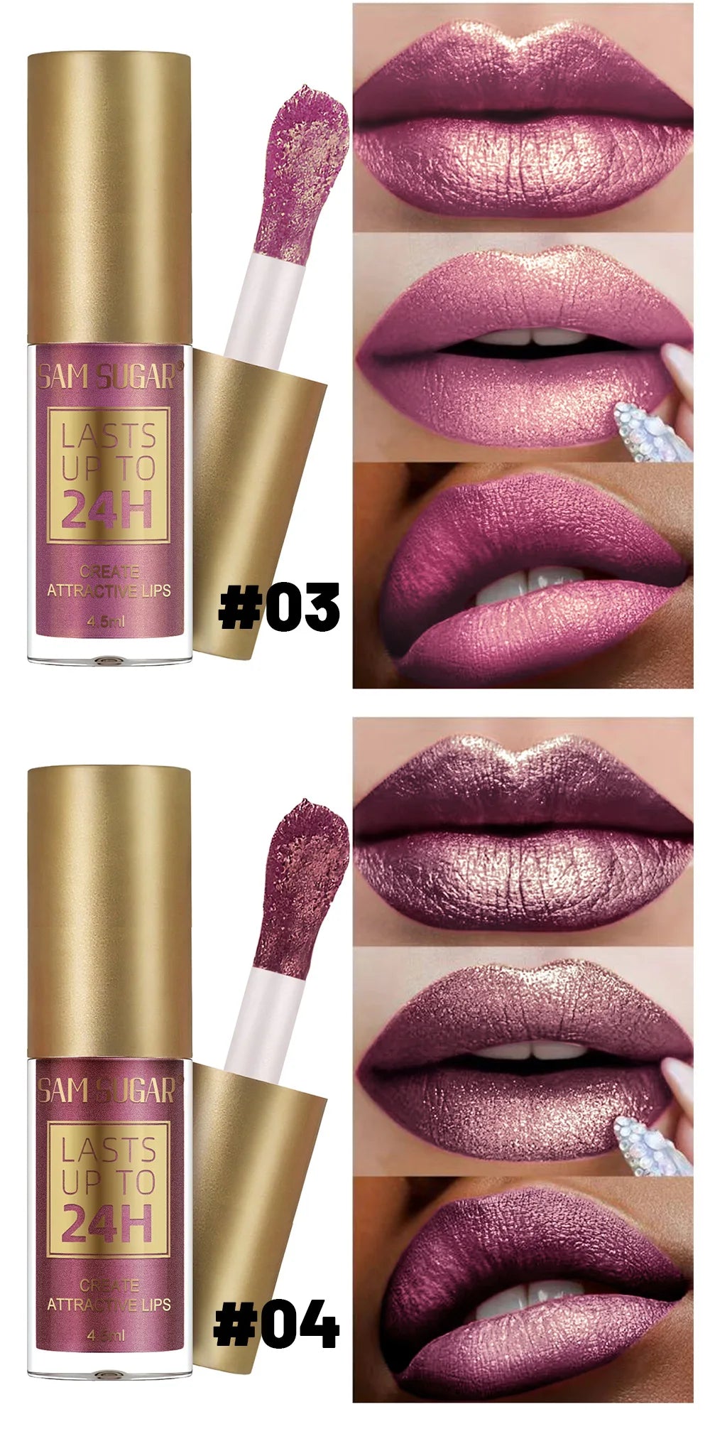 6 Colors Chameleon Lip Gloss Long Lasting Waterproof Non Stick Cup Sweat Proof Pearl Shine Lipstick For Women  makeup Cosmetics