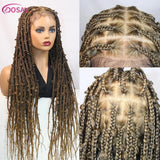 36" Butterfly Braids Wig | 613 Blonde & Burgundy Accents | Full Lace | Goddess Locs & Box Braids