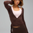 Ladies Yoga Workout Blouses Tees Women Cross Wrap Tie Crop Tops Fashion Long Sleeve Deep V Neck Solid Color Slim Fit T-Shirts - Lootquake