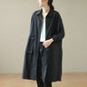 9290 Spring Fall Trench Coat Women Mid Length Windbreaker Single-breasted Double Pockets Casual Loose Overcoat Female Outerwear - Lootquake