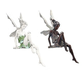Escultura de hada de las flores para jardín, paisajismo, arte de patio, adorno de resina, estatua de Turek sentada, figuras de ángel para exteriores, decoración artesanal