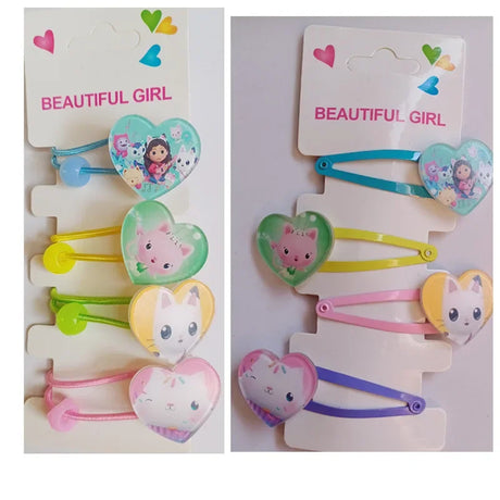 Four Types of Hair Clips Gabby Dollhouses Girl Cute Hairpin Funny Anime Cartoon Kawaii Hair Accessories Children's Birthday Gift - Lootquake