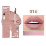 Rouge à lèvres liquide mat 6 couleurs, longue tenue, teinte antiadhésive, brillant à lèvres nude, waterproof, maquillage