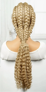28" Knotless Cornrow Braids Wig with Curly Ends | Transparent Lace Front | Baby Hair