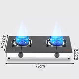 Estufa de gas de escritorio de doble placa de cocción para el hogar, cocina de fuego intenso con doble orificio y gas licuado natural.