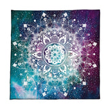 Nappe de tarot mandala bleu, nappe de vie florale pour tarot, ciel étoilé mystique, nappe d'autel Wicca, tapis de jeu de cartes