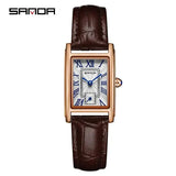 SANDA 1116 New Fashion 2024 Elegant Design Rectangle Dial Water Resistant Quartz Movement Business Women Analog Wrist Watch - Lootquake