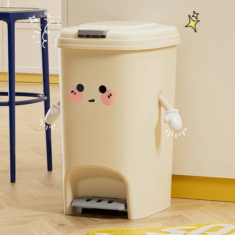 Papelera creativa para el hogar, con sentido avanzado, gran capacidad, para cocina, sala de estar, con pedal de presión y doble apertura.