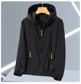 2023 Summer Men's Windbreaker Big Size Sun Protection Clothing Korean Style Ultra-thin Streetwear Zipper Hooded Jackets Man - Lootquake