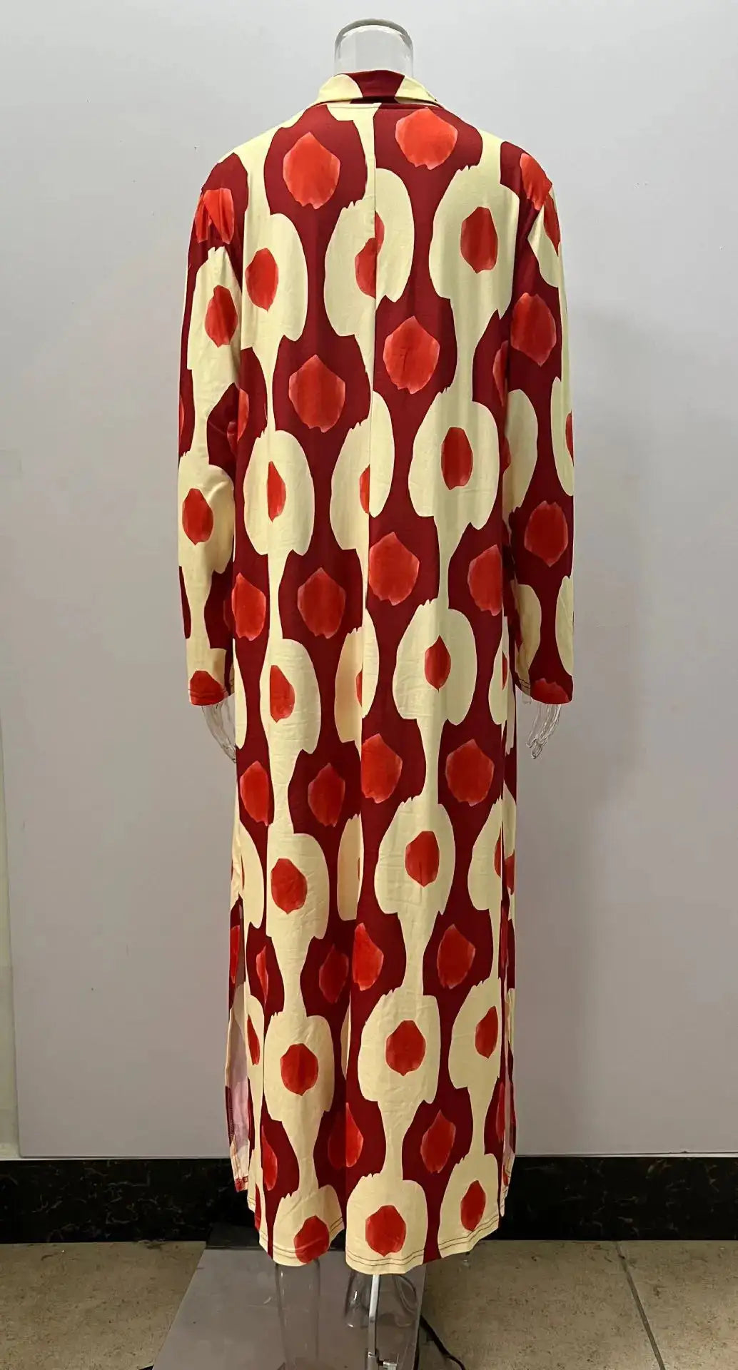 Bohemian Casual Print V-neck Long Dress Spring Autumn Vintage Mosaic Print Maxi Dress Loose Long Sleeve Holiday Dresses Vestido - Lootquake