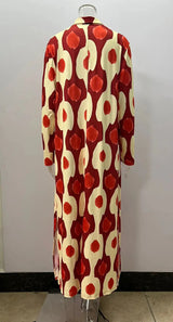 Bohemian Casual Print V-neck Long Dress Spring Autumn Vintage Mosaic Print Maxi Dress Loose Long Sleeve Holiday Dresses Vestido - Lootquake