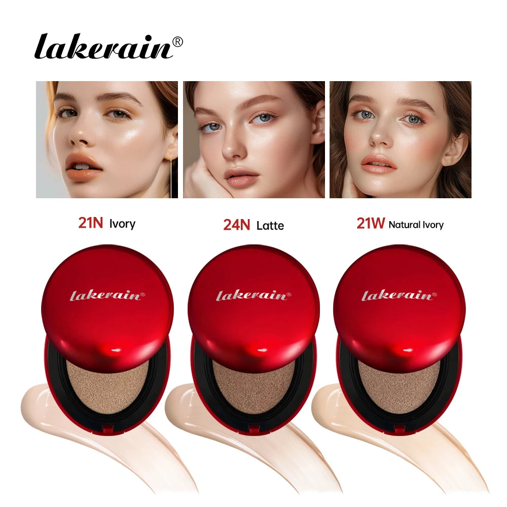 Base de maquillaje en cojín con protector solar Lakerain, resistente al agua, de larga duración, iluminadora, en crema, para mujer, maquillaje facial, cosmética coreana.